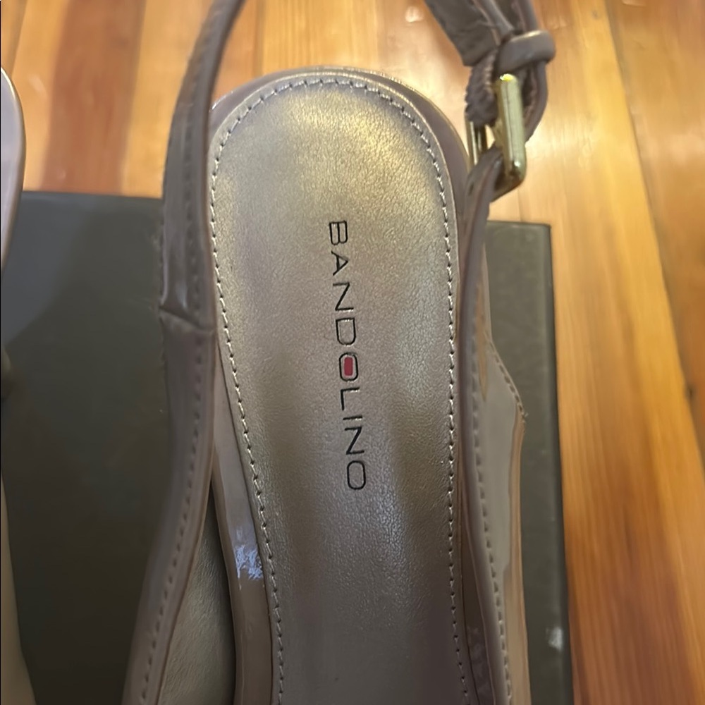 Bandolino Tan Slingback Heels Peep Toe - Picture 3 of 9